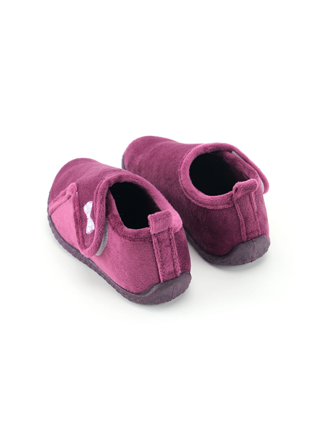 Mor Kışlık Kız Çocuk PVC Rahat Taban Cırt Cırtlı Ayarlanabilir Ev Okul Kreş Panduf Ayakkabı-3