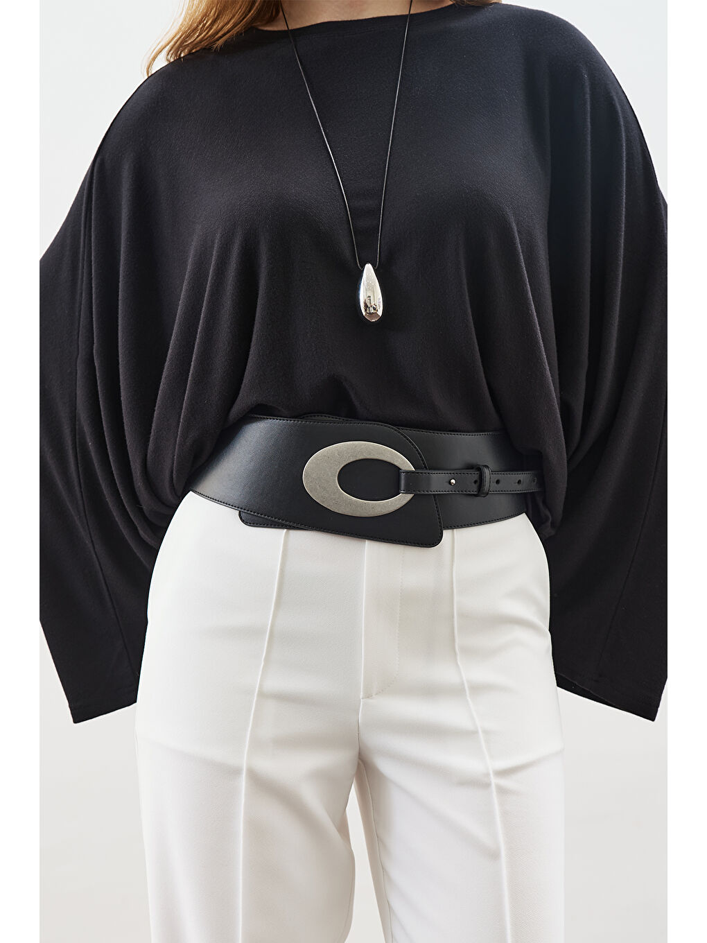 Geniş Tokalı Bel Kemeri Siyah-4