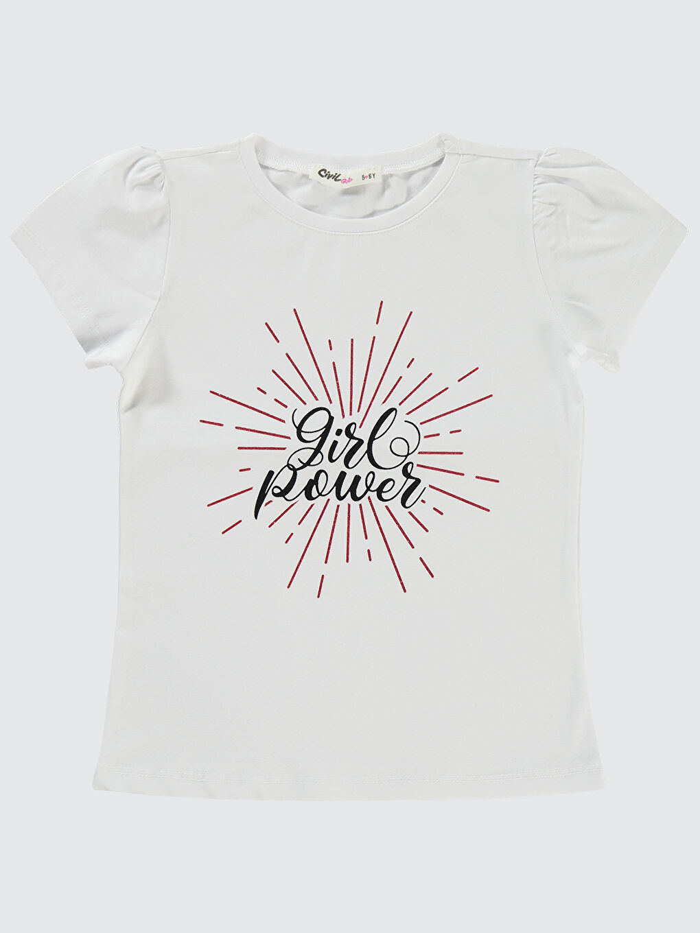 Girls Kız Çocuk Tişört 4-9 Yaş Beyaz
