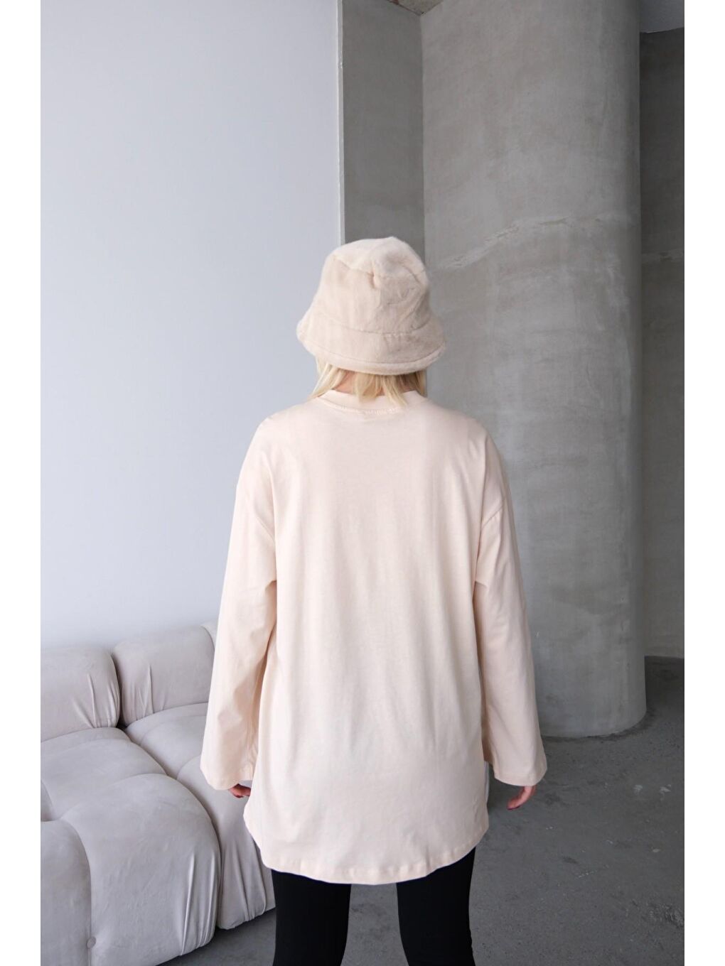 Geniş Kol Oversize 2'Li Paket T-Shirt 964 Haki/Bej-6