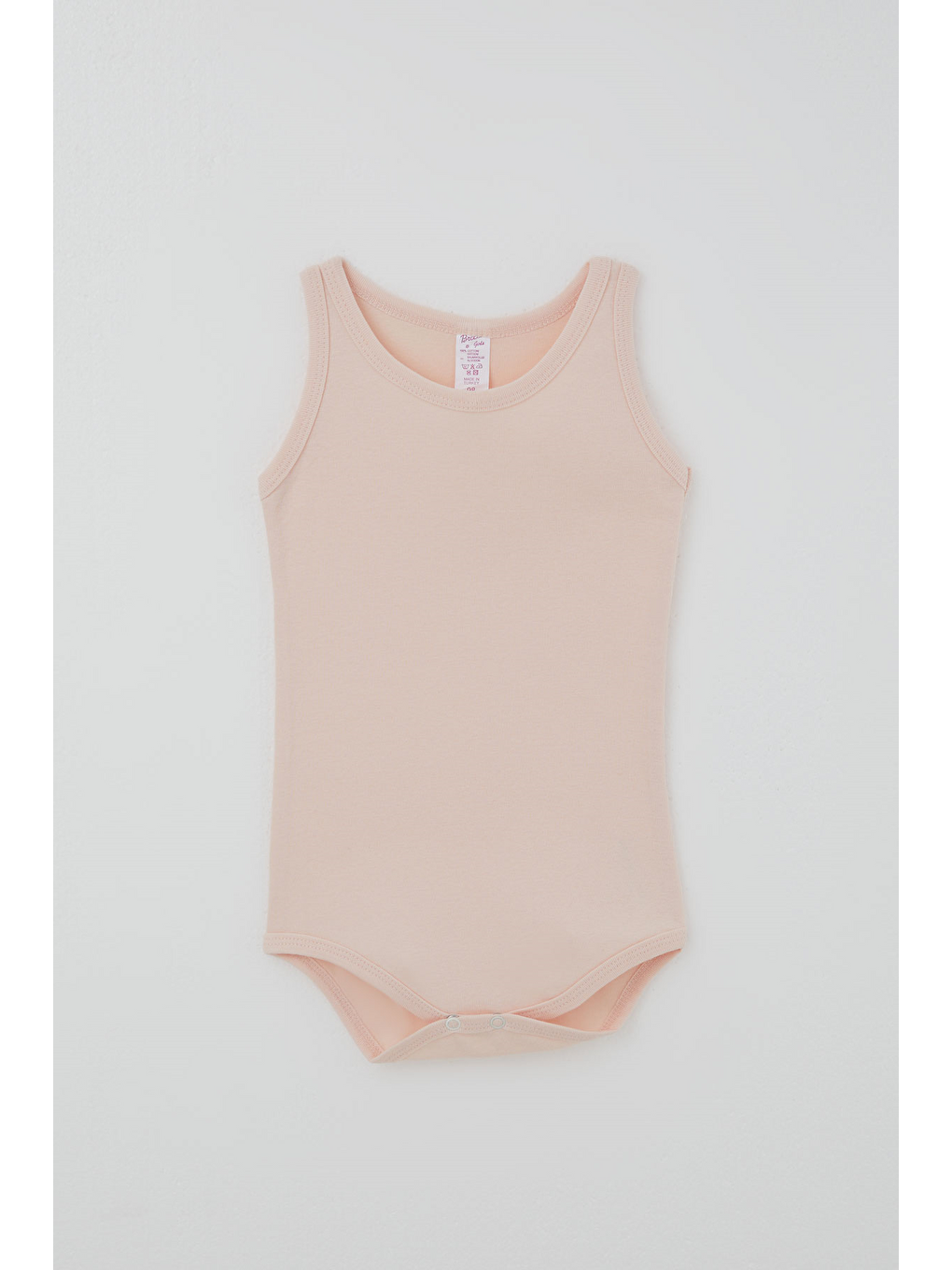 Pembe Kız Çocuk Çıtçıtlı Atlet Zıbın Body Basic Pudra (1-3 Yaş)