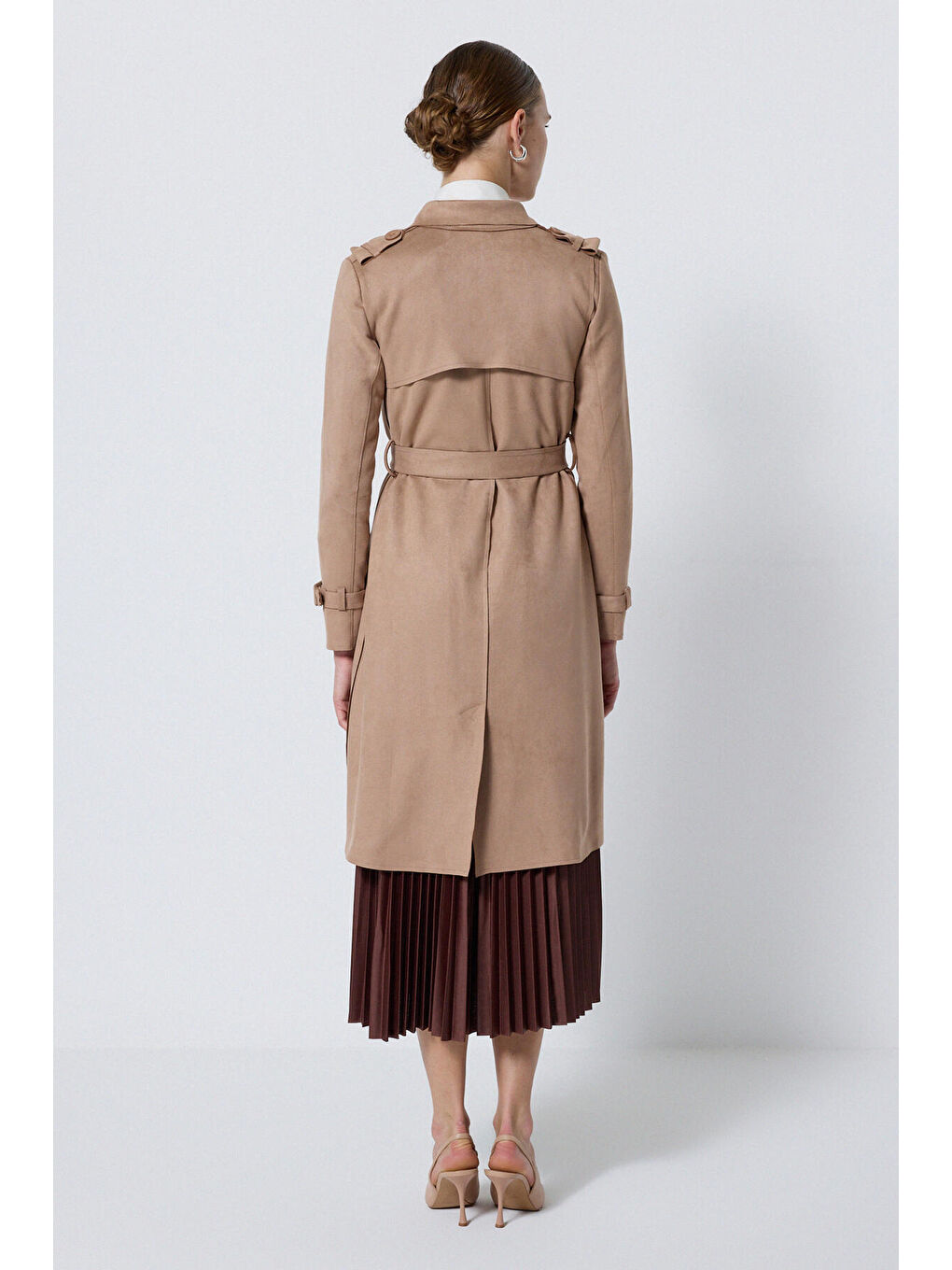 Bej SÜET TRENÇKOT-3