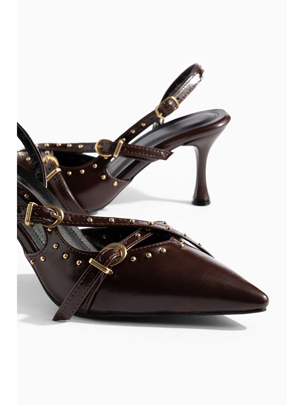 Kahverengi D0199 Günlük Ortopedik Klasik Topuklu Kadın Ayakkabı-3