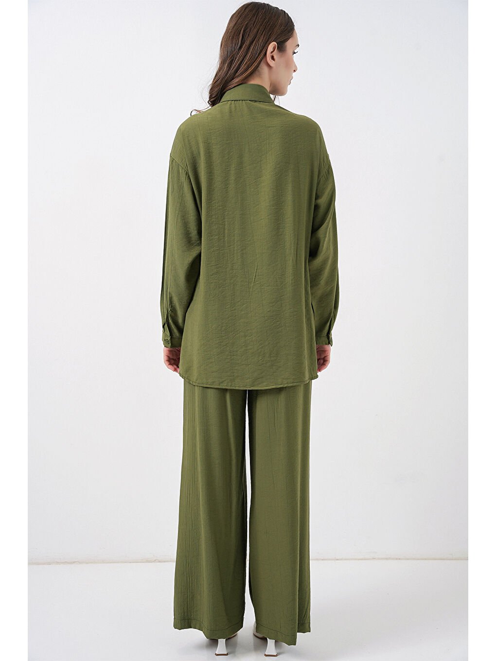 Kadın Bağcıklı Tunik Pantolon İkili Takım 6752 - Haki-5