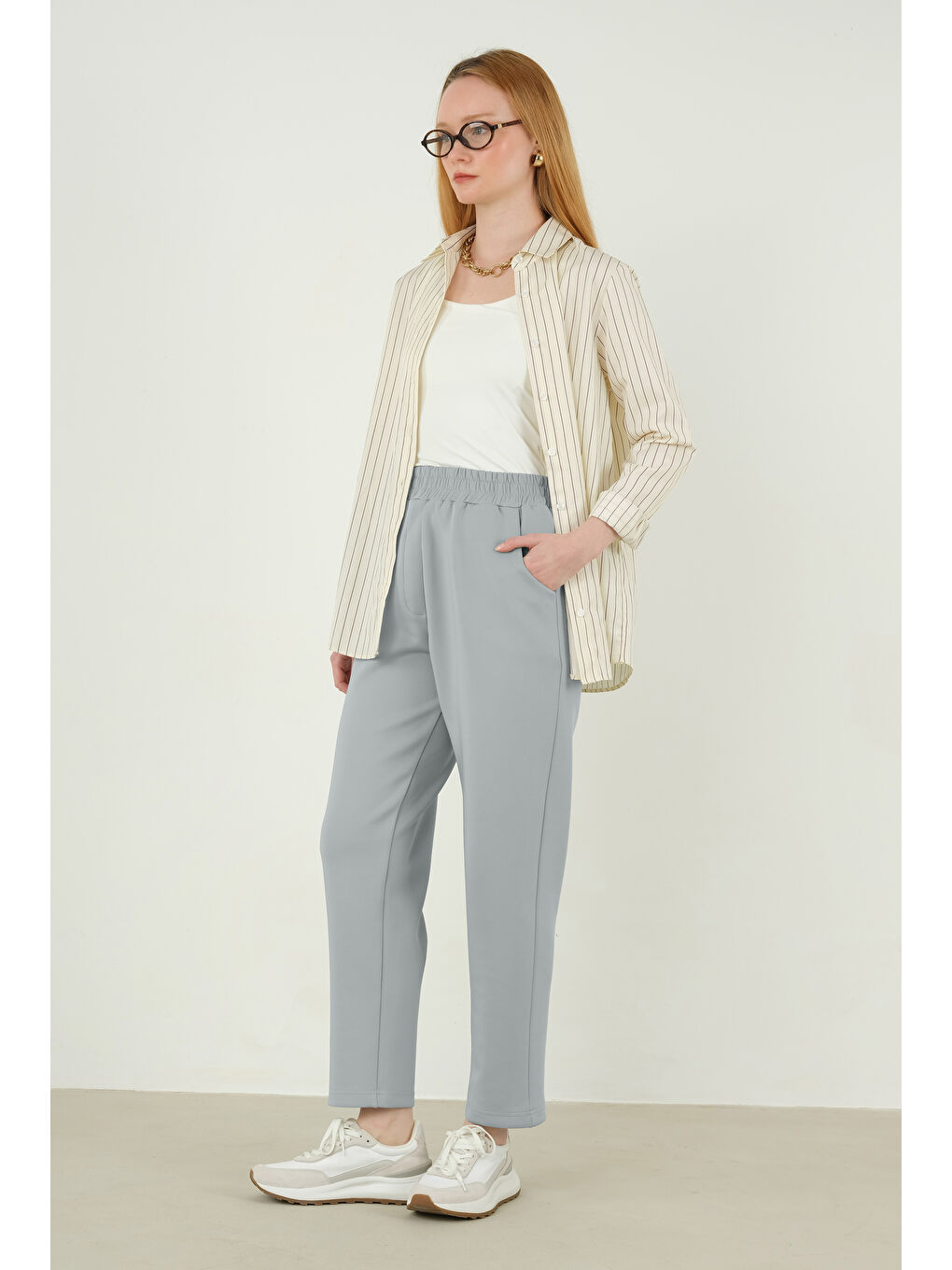 Scuba Pantolon Açık Gri-1