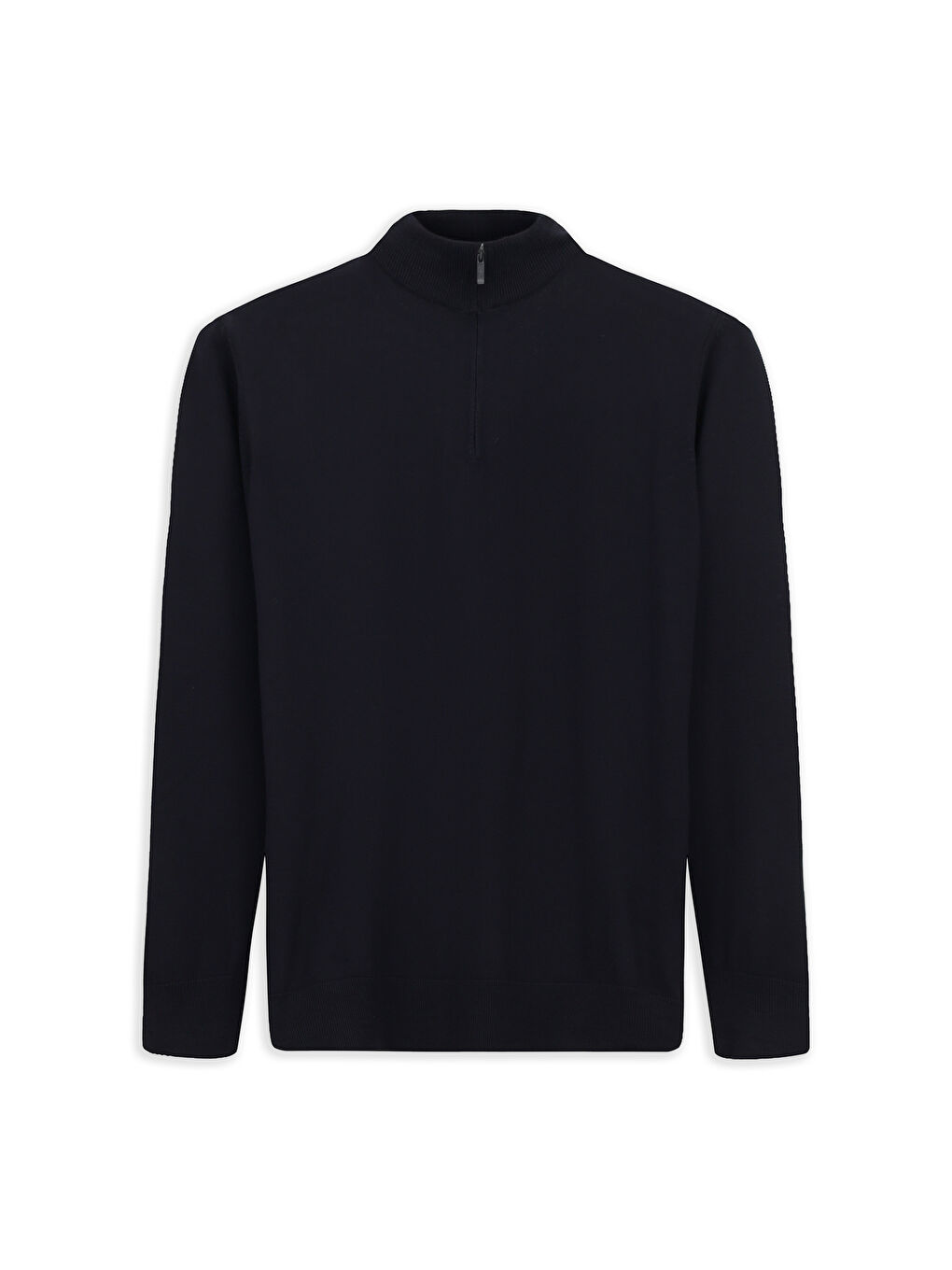 Lacivert Regular Fit Yarım Balıkçı Yaka Fermuarlı Trıko Kazak