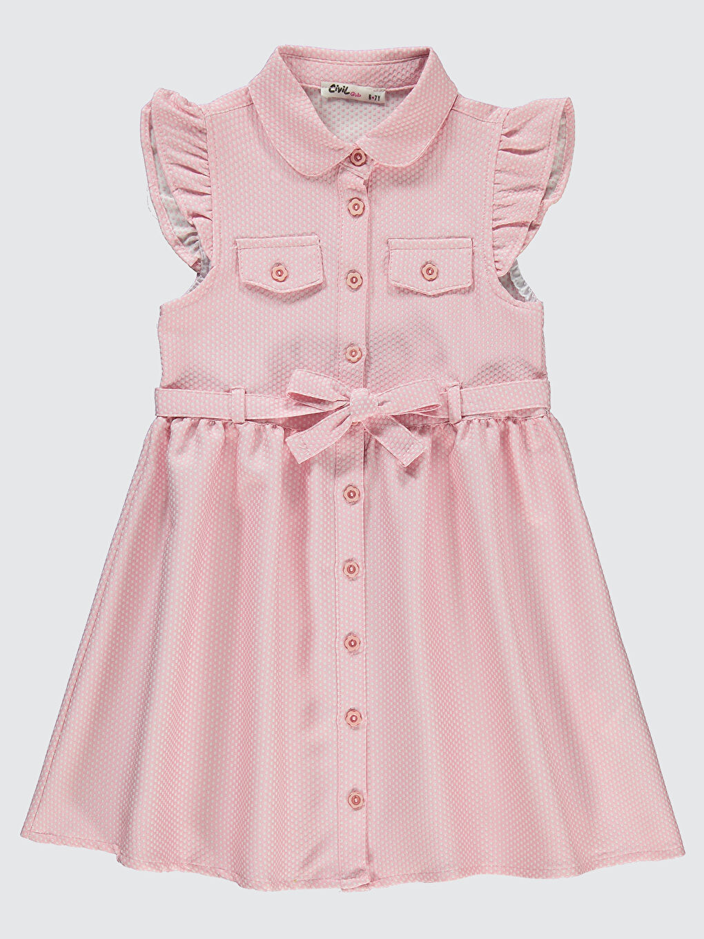 Pembe Girls Kız Çocuk Elbise 6-9 Yaş Pudra