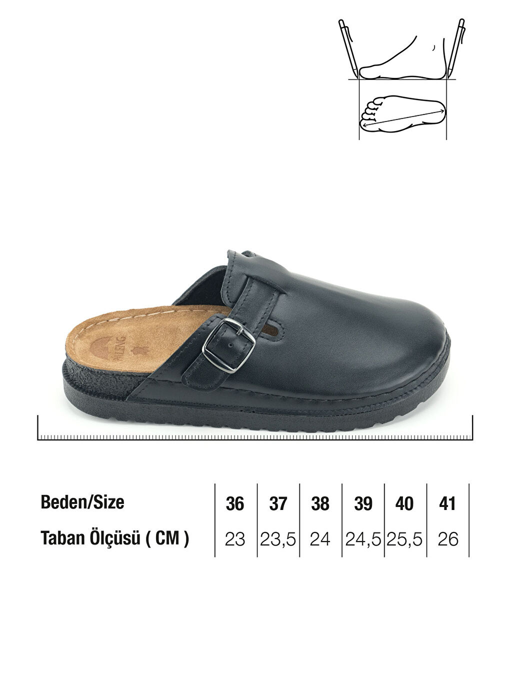 Siyah Kadın Kışlık İç Dış Hakiki Deri Rahat Taban Tek Kemer Ayarlanabilir Ev Bahçe Terlik-1