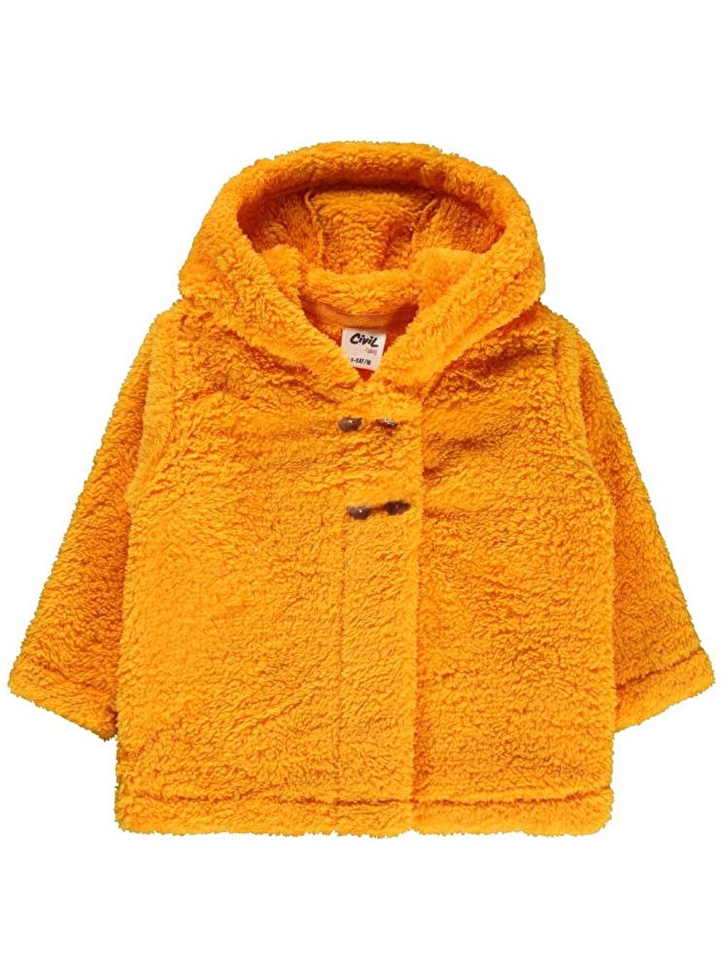 Sarı Baby Kapüşonlu Patlı 6-18 Ay Hırka - Hardal 9-12 Ay
