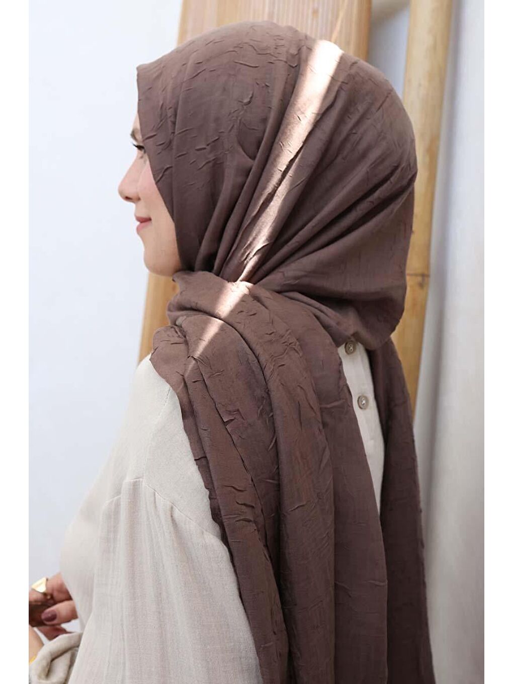 Kahverengi Acı Kahve-Bambu Kraş Şal-2