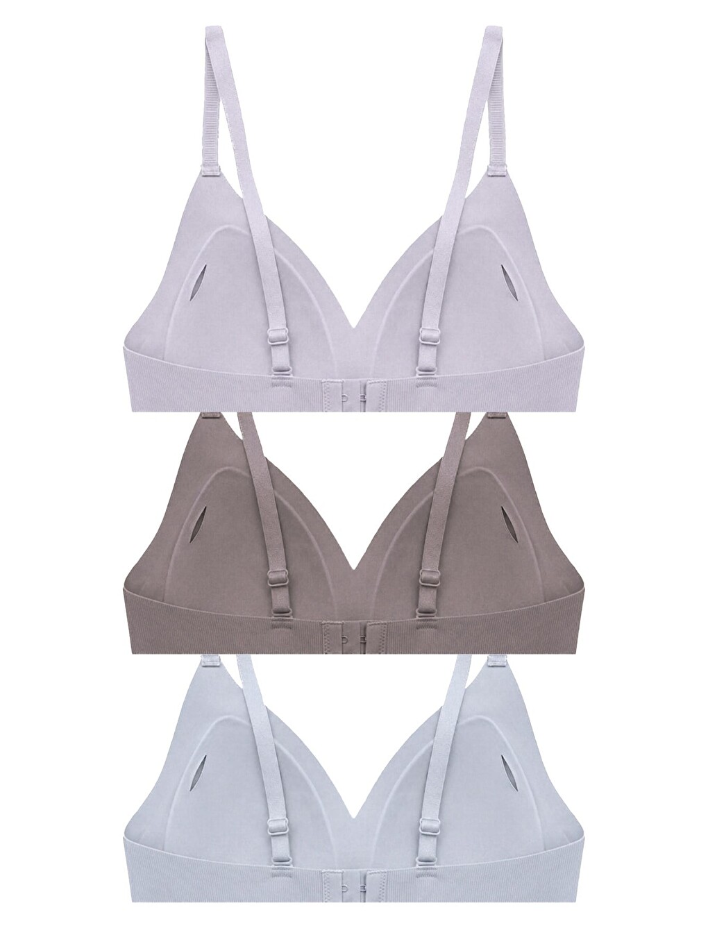 Karışık Seamless Bra - Velour | Lazer Kesim Balensiz Üçgen Form Dikişsiz Kadın Sütyen 3'lü Paket-1