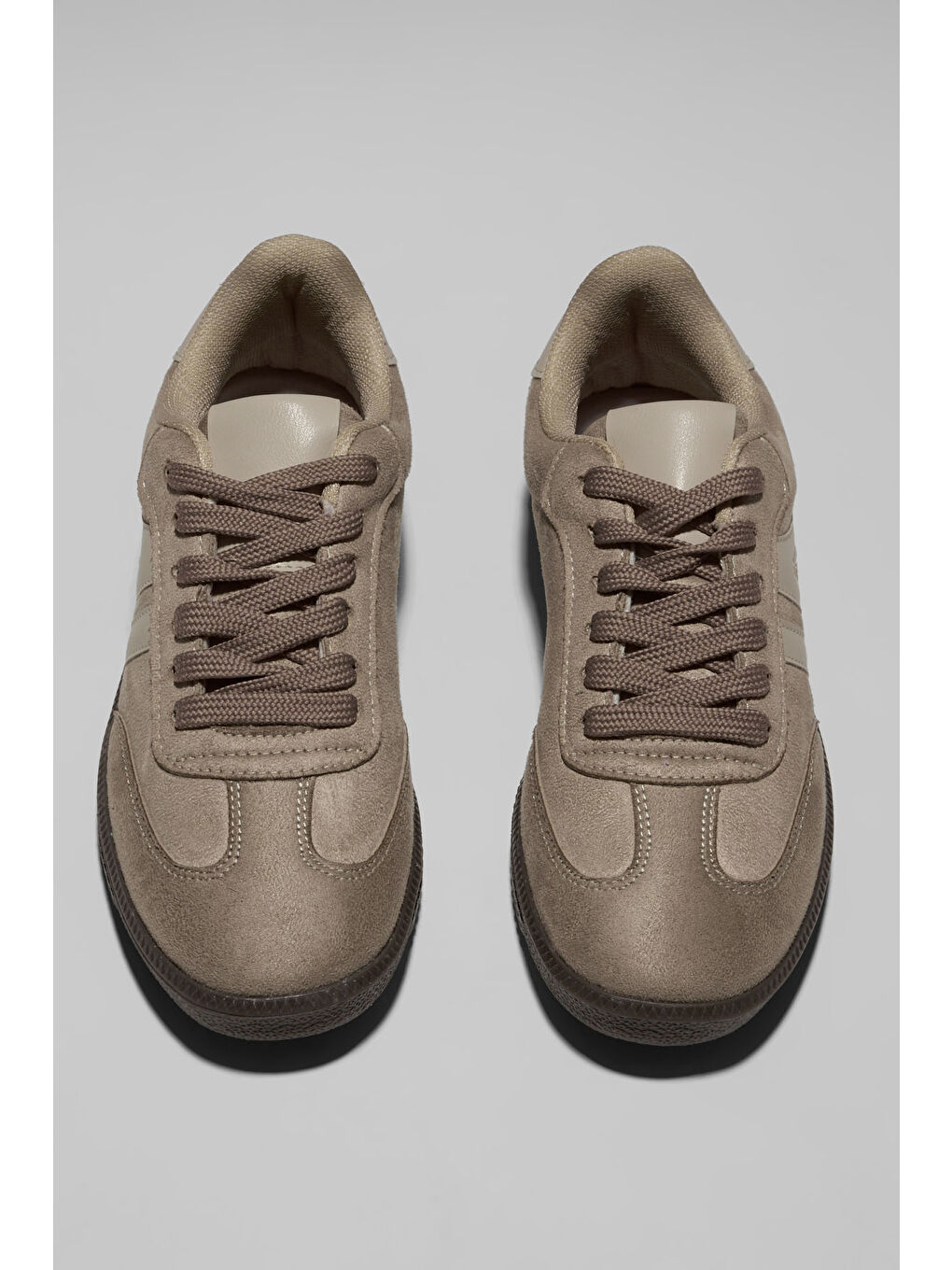 Kadın Vizon Bej Termo Taban Yanı Şeritli Bağcıklı Günlük Rahat Spor Ayakkabı-1