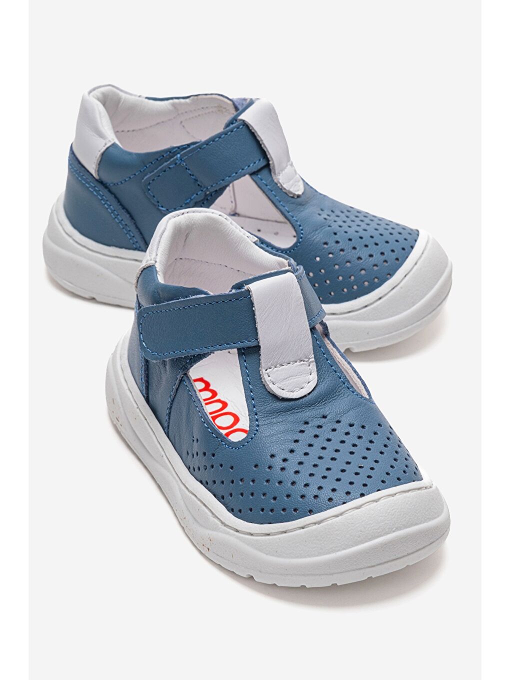 Mavi Unisex Bebek Jean Hakiki Deri Günlük İlk Adım Ayakkabı