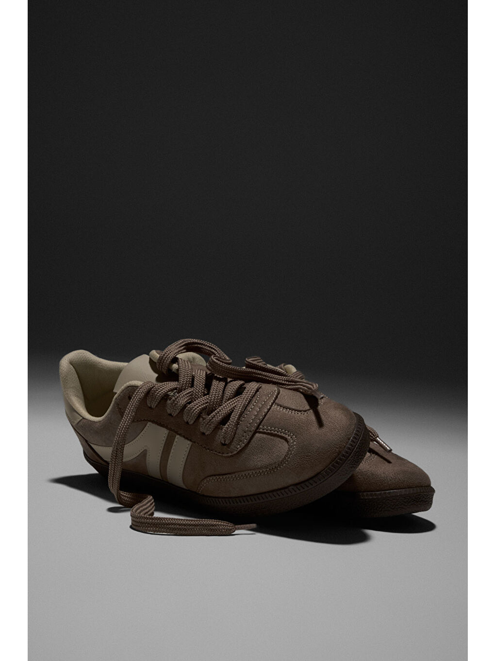 Kadın Vizon Bej Termo Taban Yanı Şeritli Bağcıklı Günlük Rahat Spor Ayakkabı-3