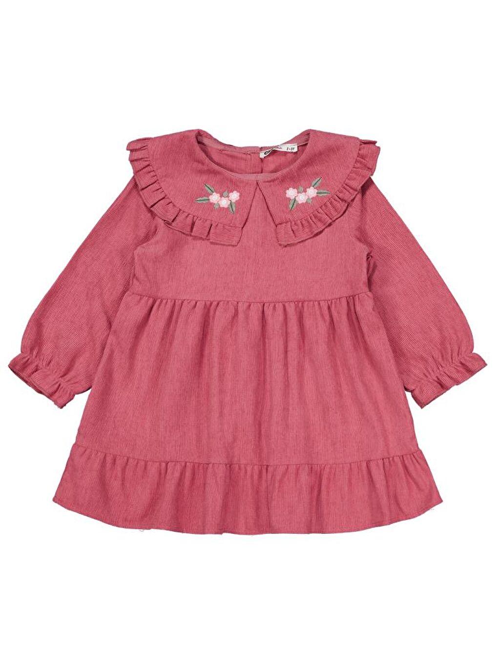 Girls Eteği Fırfırlı 2-5 Yaş Elbise - Pembe 4-5 Yaş