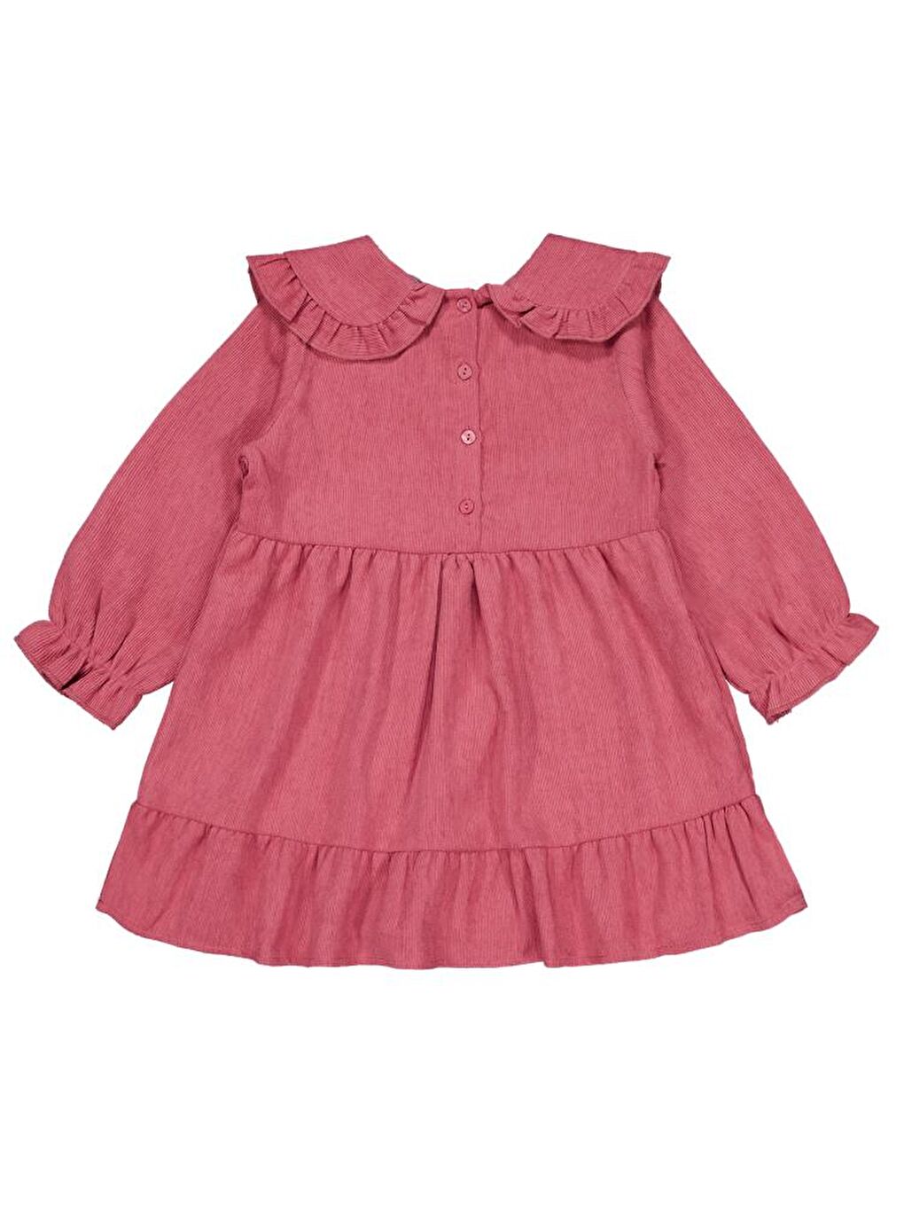 Girls Eteği Fırfırlı 2-5 Yaş Elbise - Pembe 4-5 Yaş-1