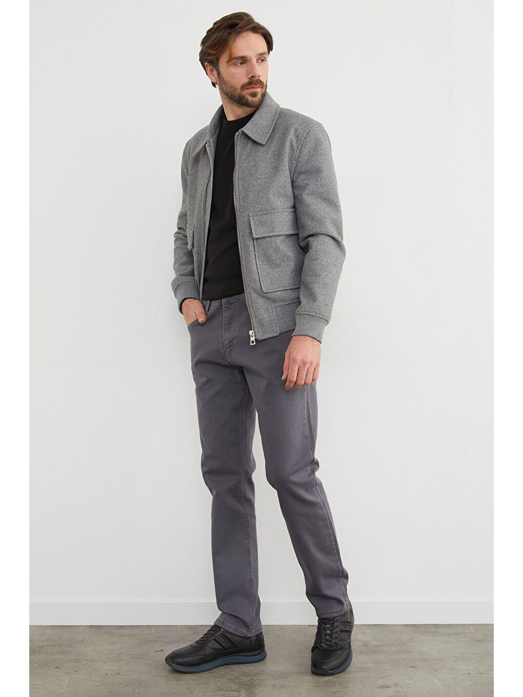 Gri Büyük Beden Regular Fit Normal Bel Jean-2