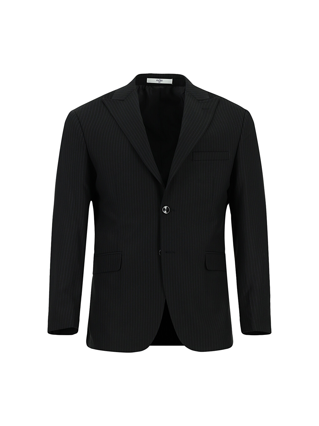 Siyah Regular Fit Sivri Yaka Klasik Takım Elbise-1