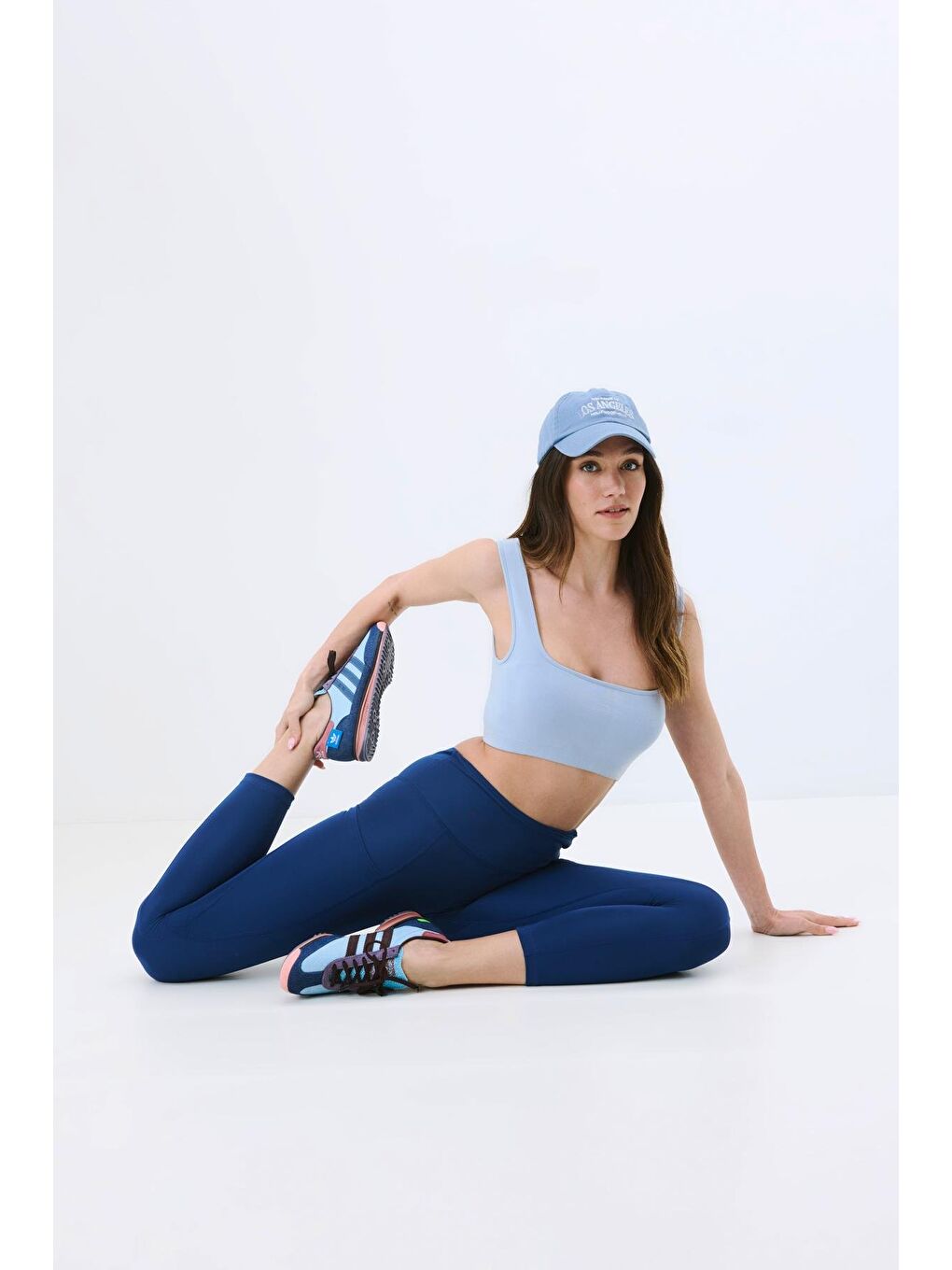 Yüksek Bel Çift Cepli Toparlayıcı Spor Tayt 9416 Lacivert-1