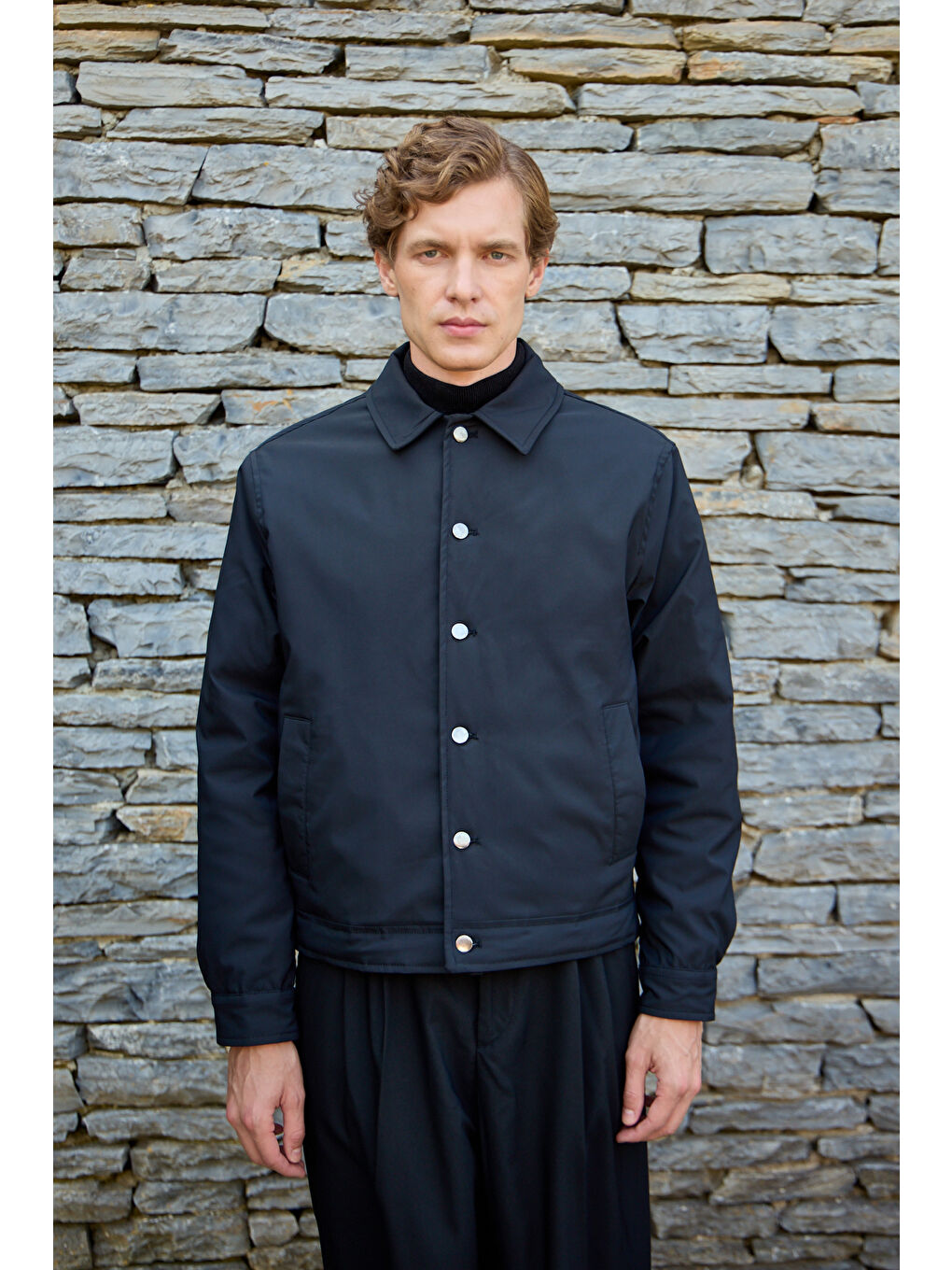 Erkek Basic Mont Ceket Siyah-1