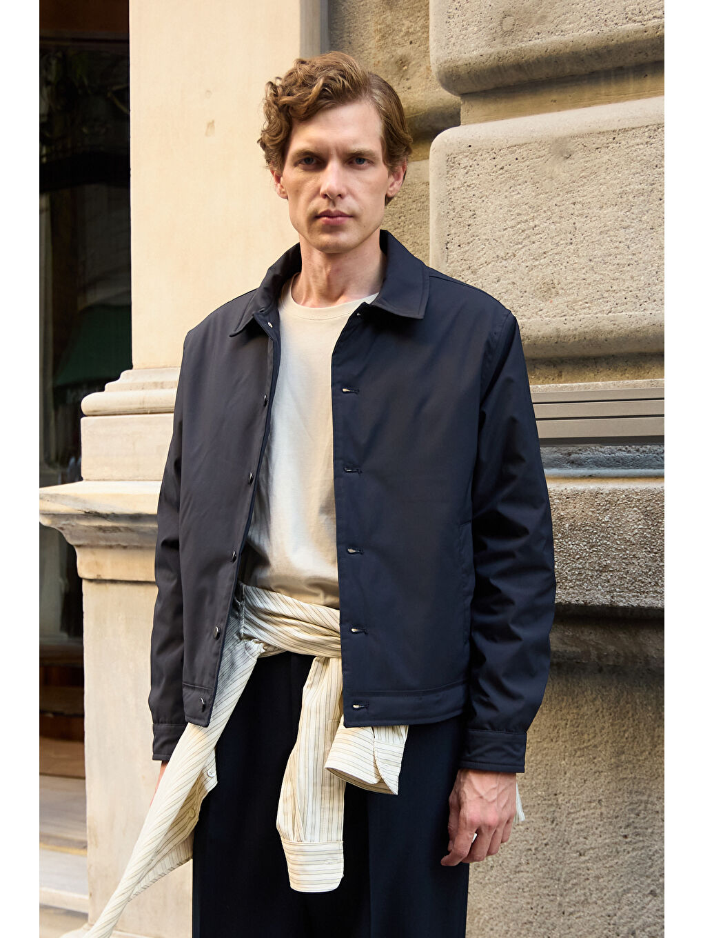 Erkek Basic Mont Ceket Lacivert-1