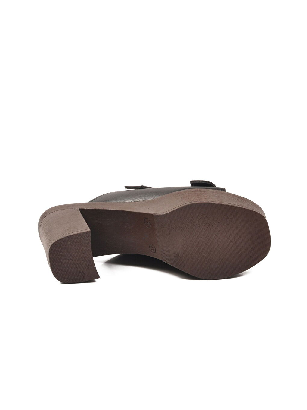 Siyah Çift Bantlı Kadın Topuklu Terlik 322221 Z-4