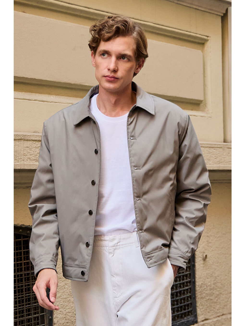 Erkek Basic Mont Ceket Bej-2