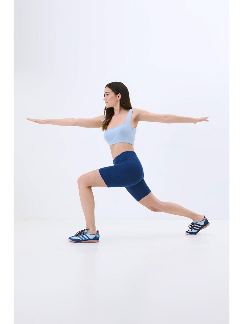 Yüksek Bel Çift Cepli Kısa Tayt 9417 Lacivert-1