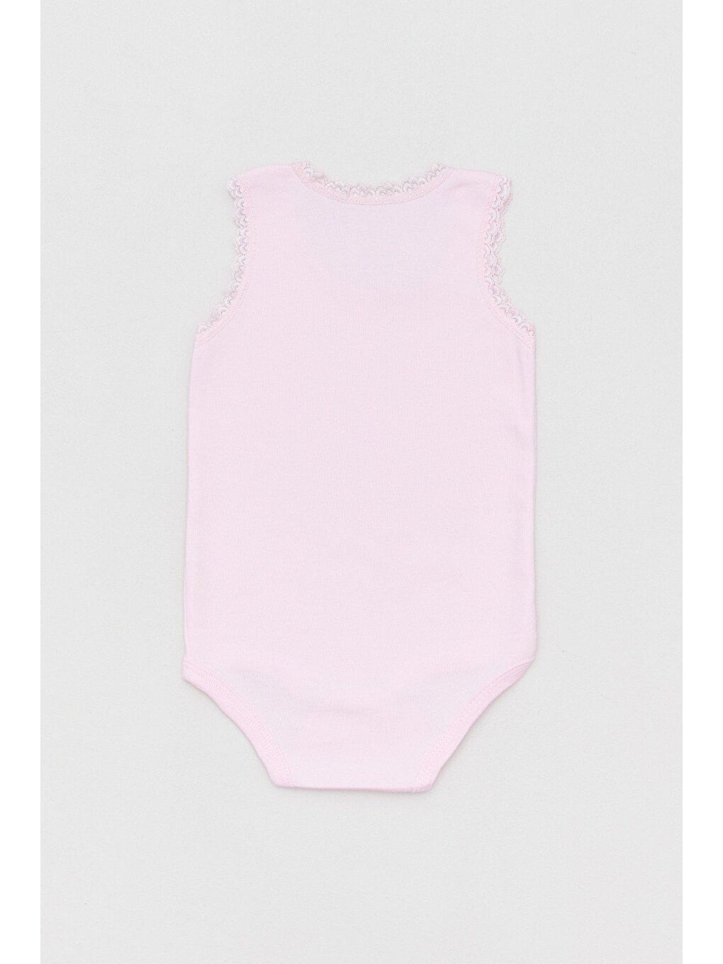 Pembe Kalın Askılı Dantelli Kız Bebek Zıbın-2