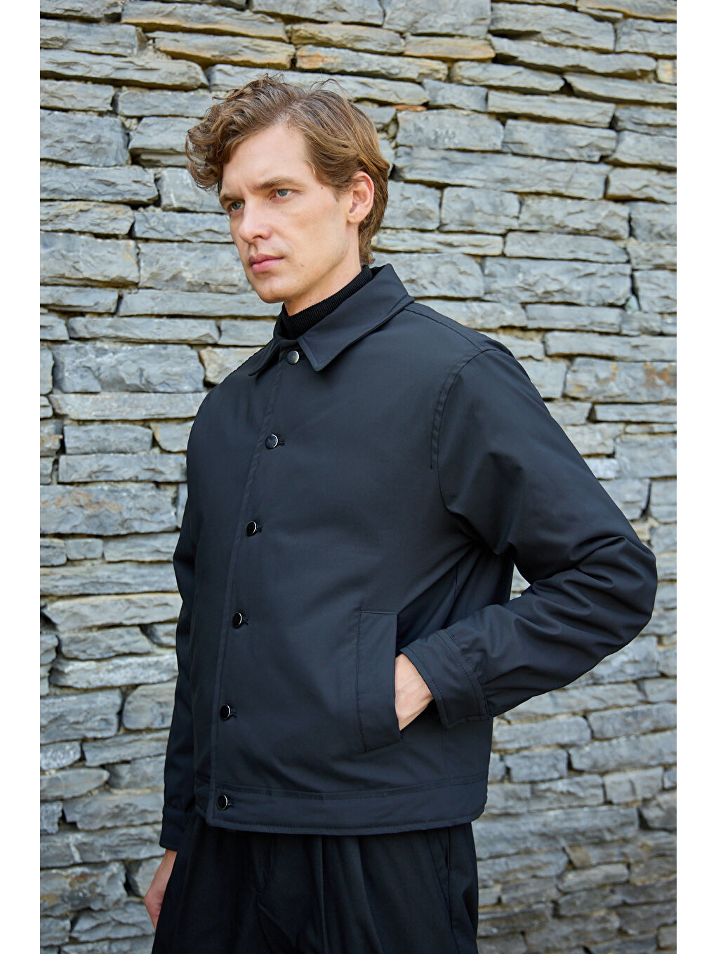 Erkek Basic Mont Ceket Siyah-3