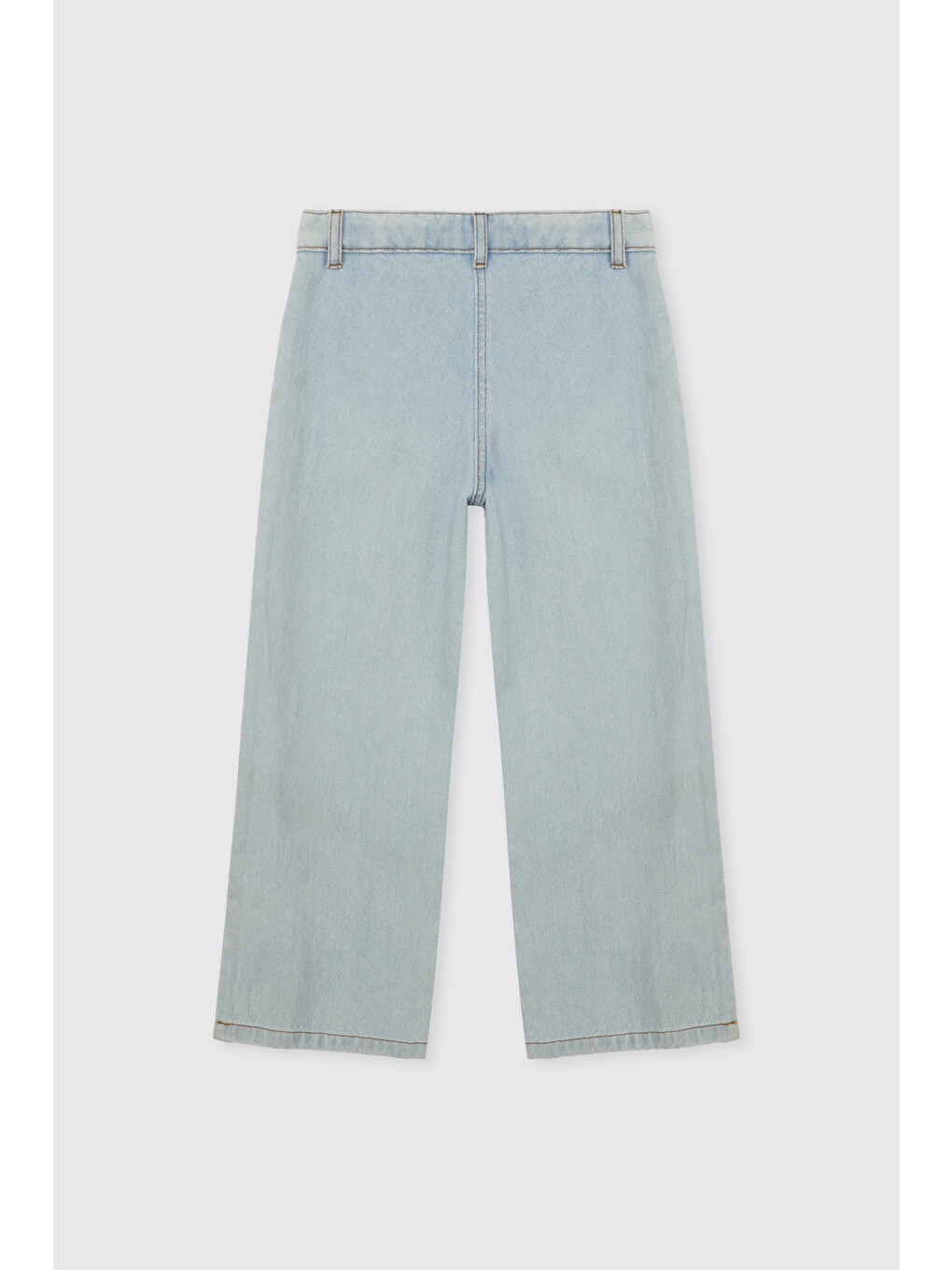 Kız Çocuk Beli Ayarlanabilir Lastikli Mavi Jean Pantolon-1
