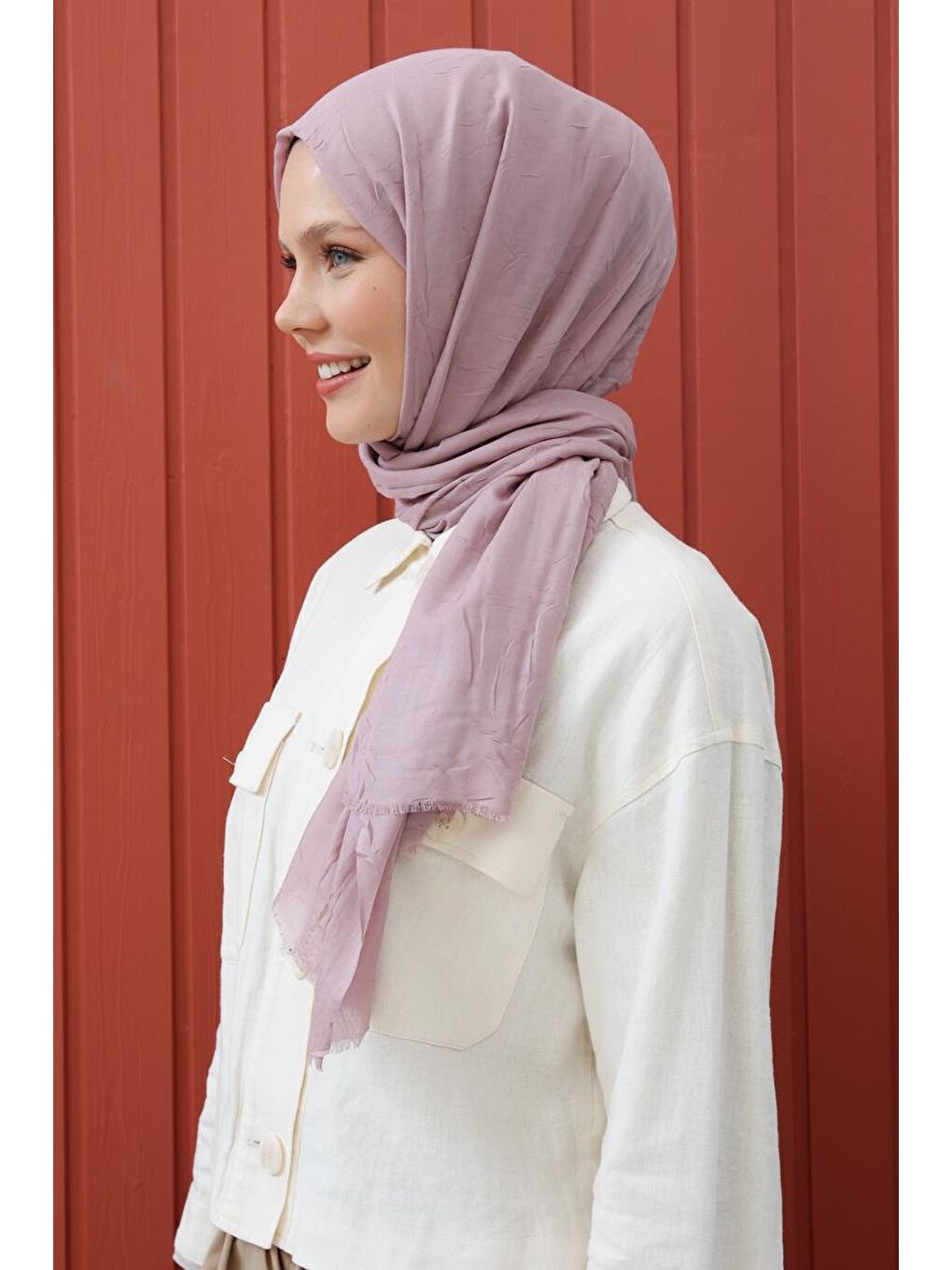 Lila-Bambu Kraş Şal