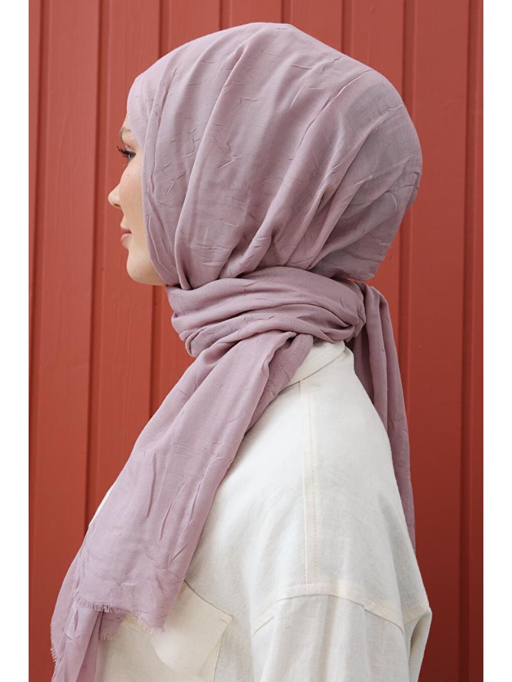 Lila-Bambu Kraş Şal-1