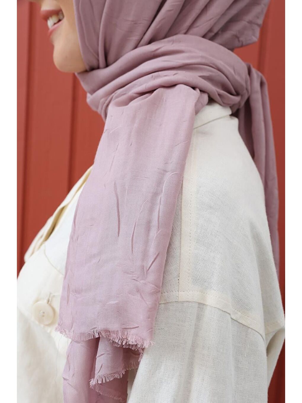 Lila-Bambu Kraş Şal-2