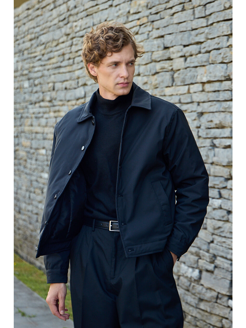 Erkek Basic Mont Ceket Siyah-4