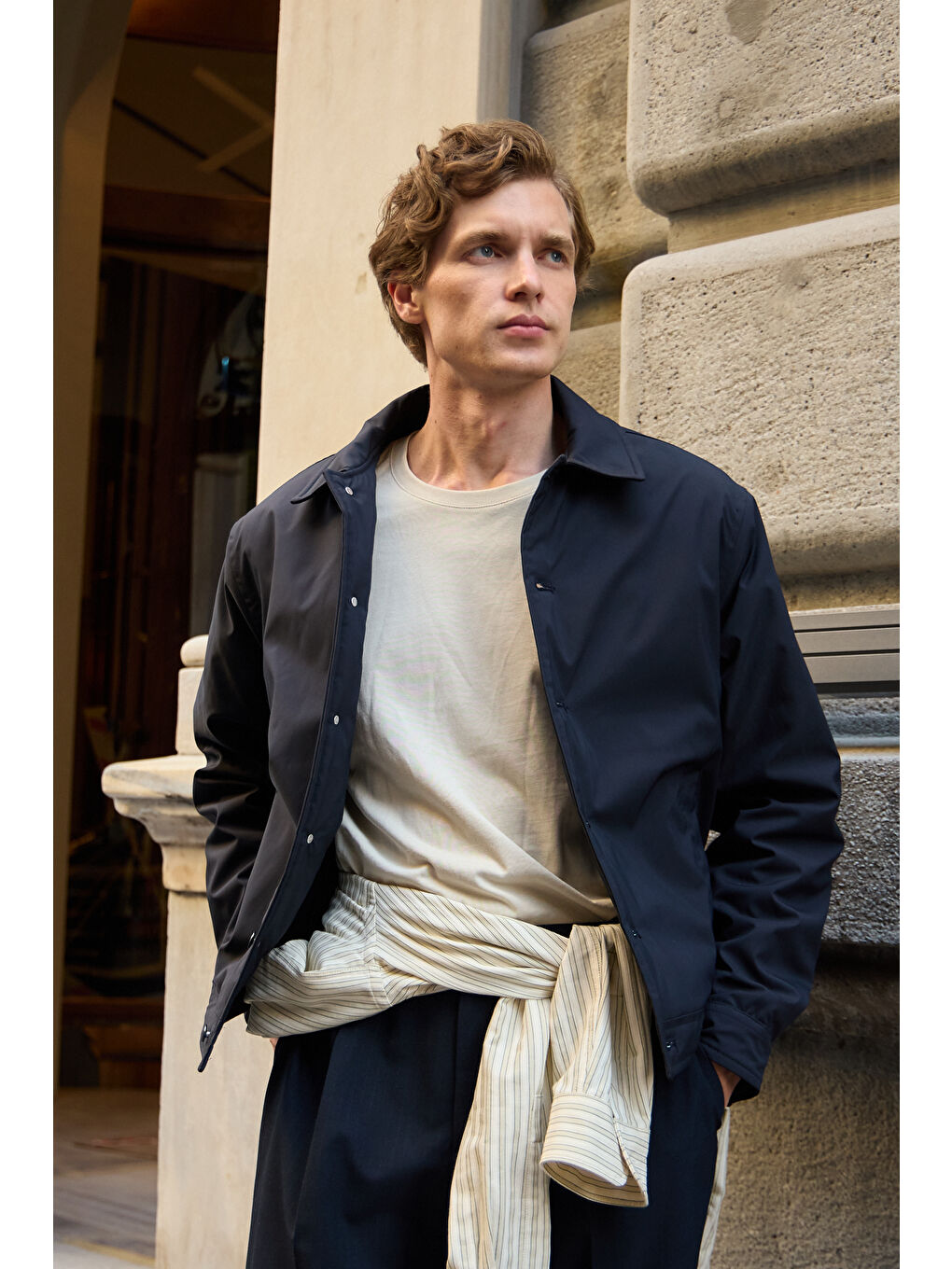 Erkek Basic Mont Ceket Lacivert-4