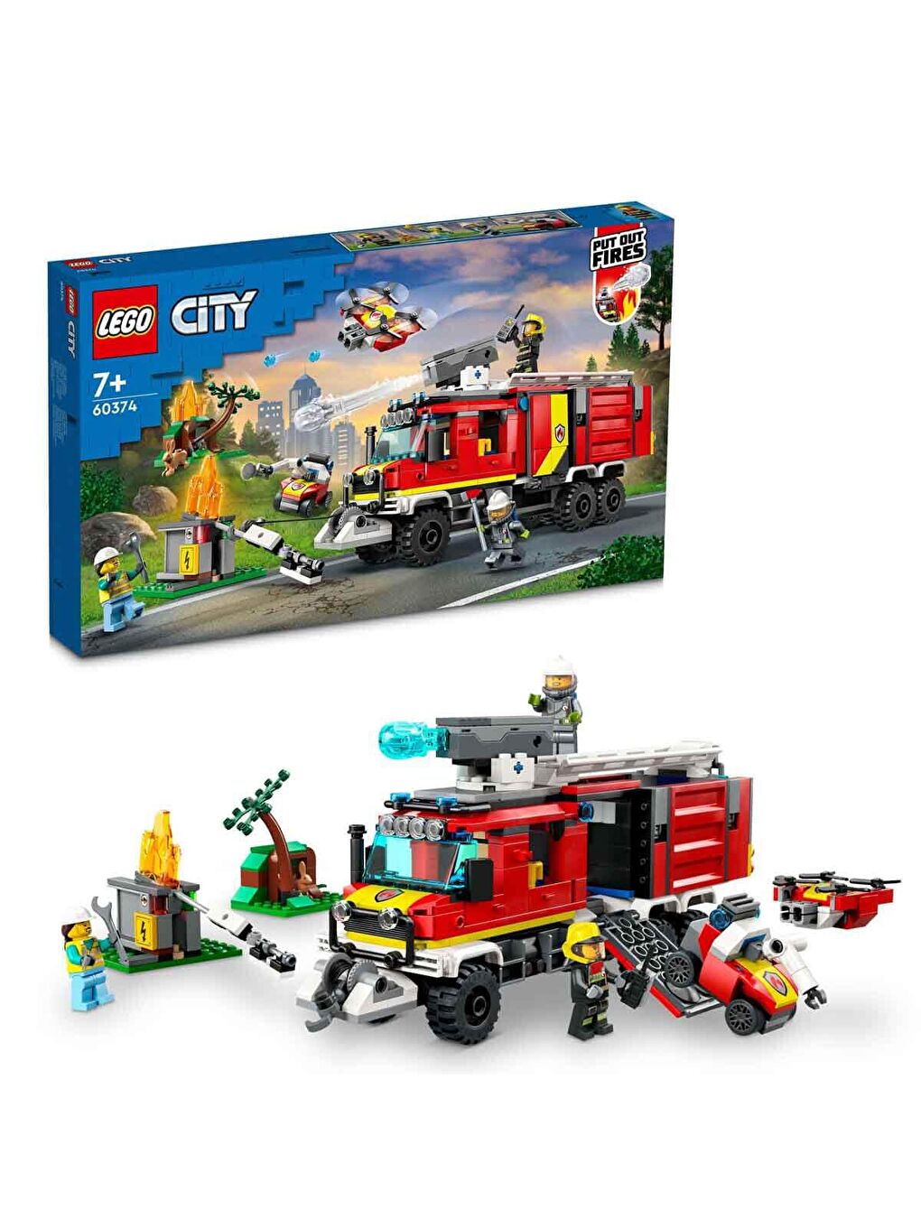 Lego Renksiz City İtfaiye Komuta Kamyonu 60374