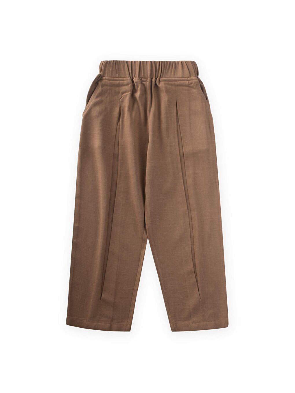 Bej Kız Çocuk Keten Pantolon-3