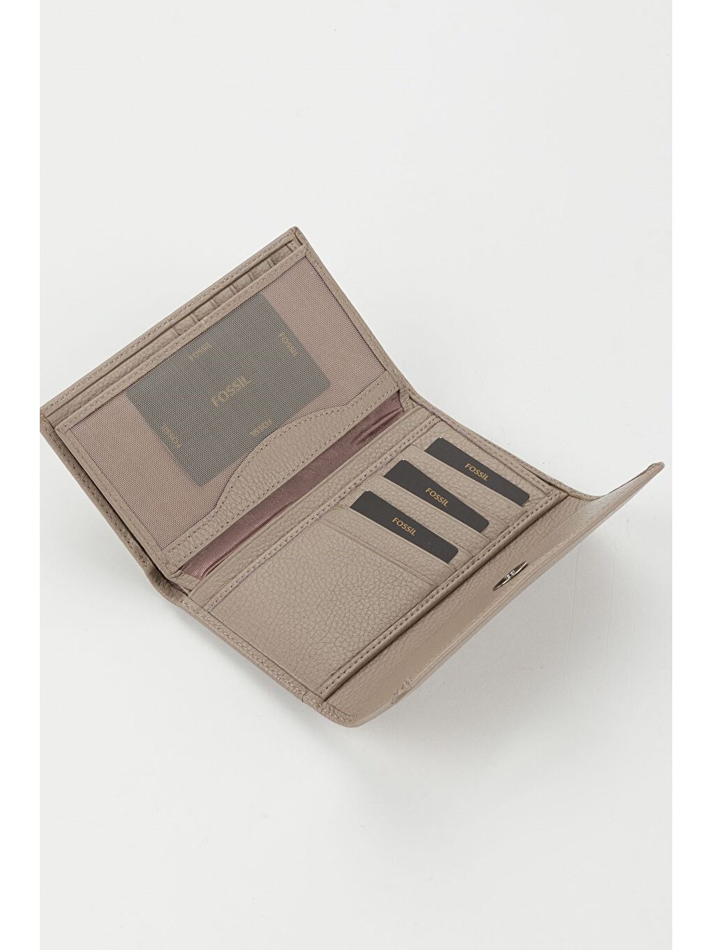 Bej Kutulu Hakiki Deri Mavi Orta Boy Çok Gözlü Kadın El Portföyü Kartlık Cüzdan-2