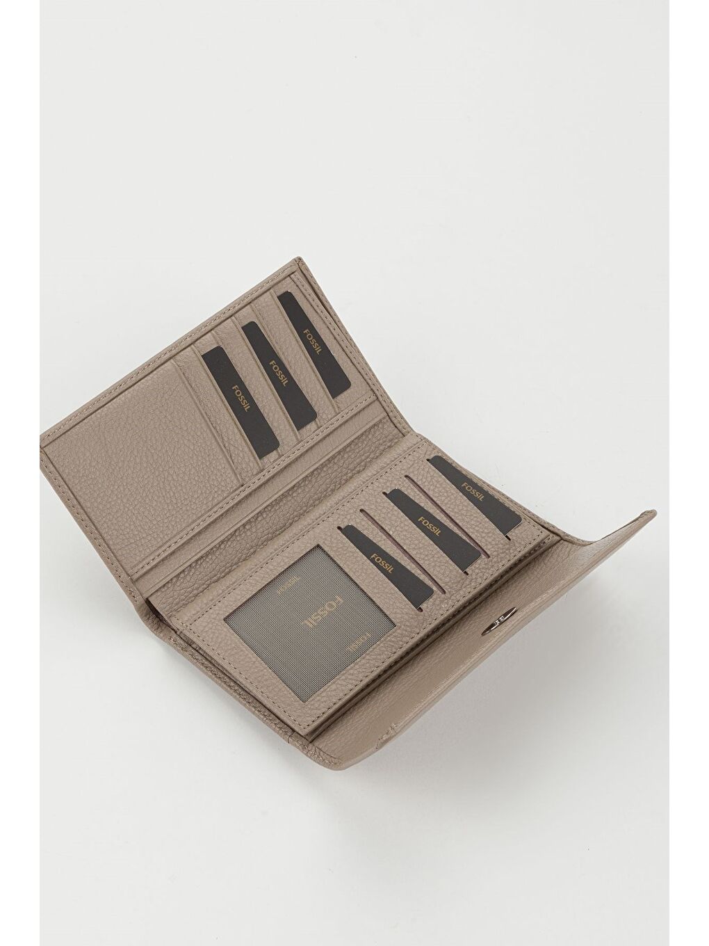 Bej Kutulu Hakiki Deri Mavi Orta Boy Çok Gözlü Kadın El Portföyü Kartlık Cüzdan-3