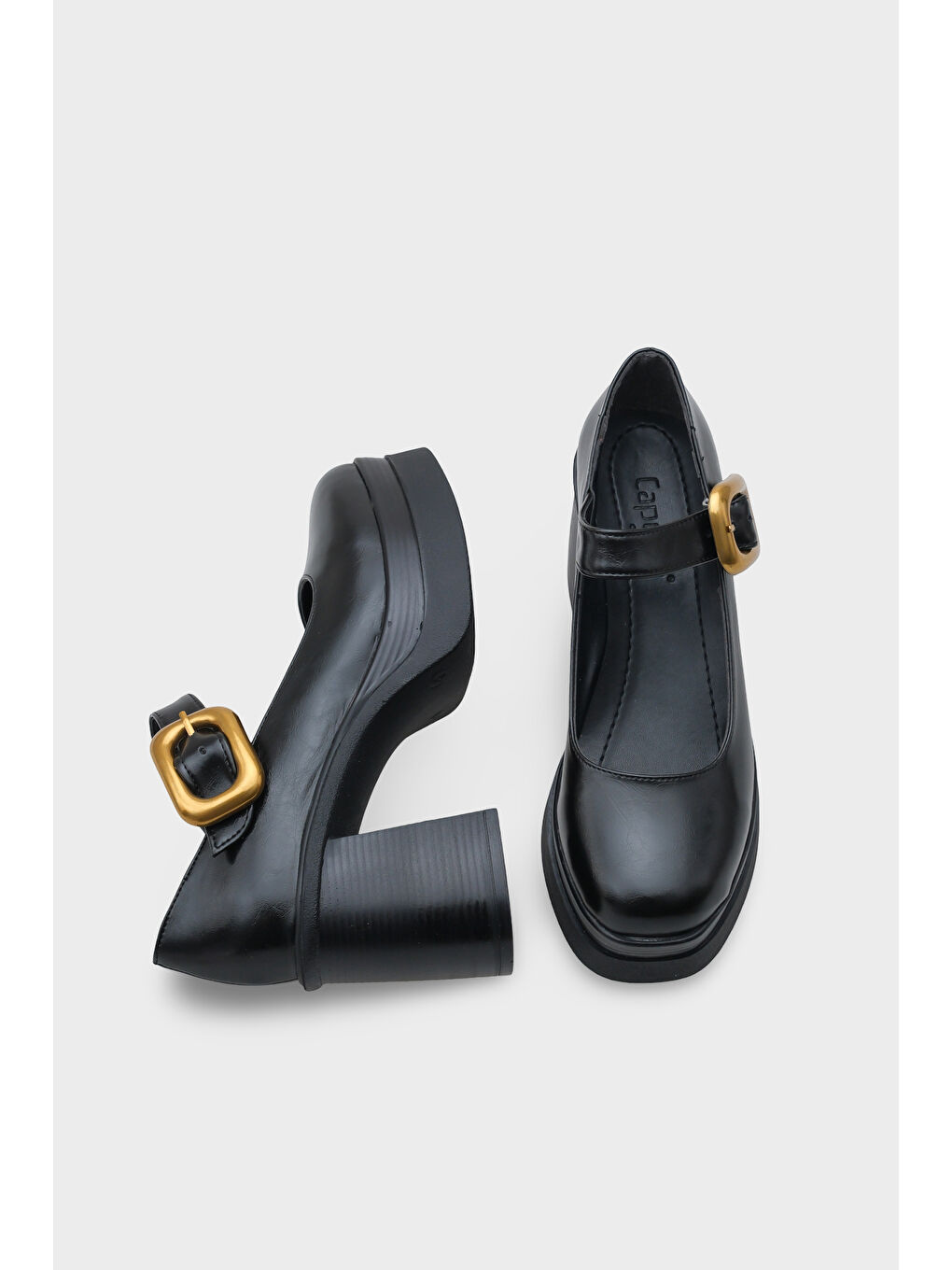 Siyah Michelina Yüksek Tabanlı Topuklu Tokalı Kadın Ayakkabı-5