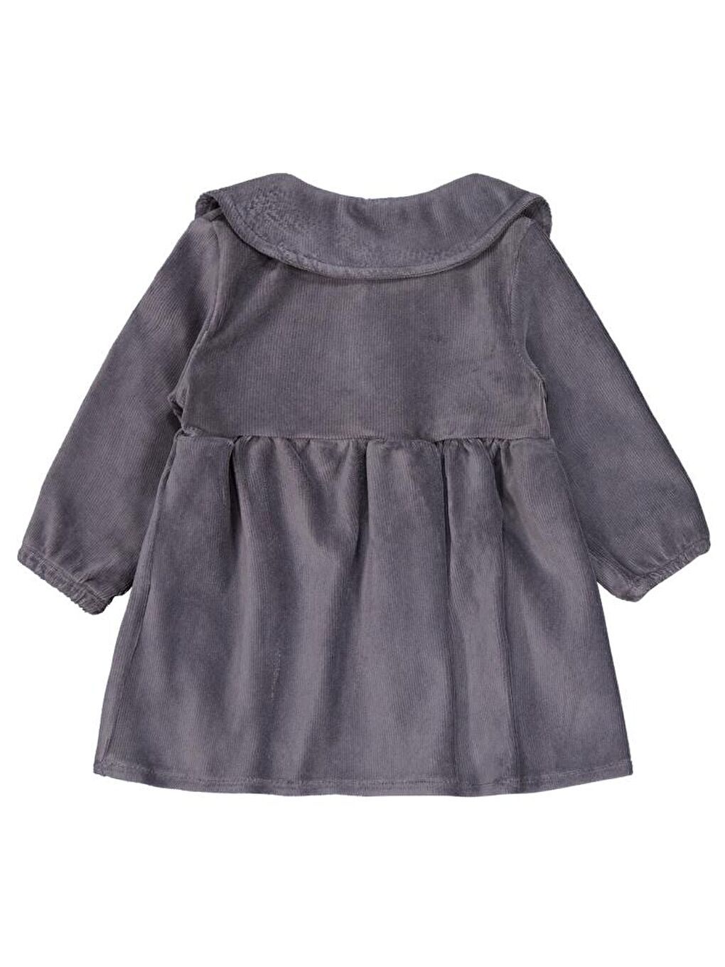 Baby Düğme Detaylı 6-18 Ay Elbise - Gri 18-24 Ay