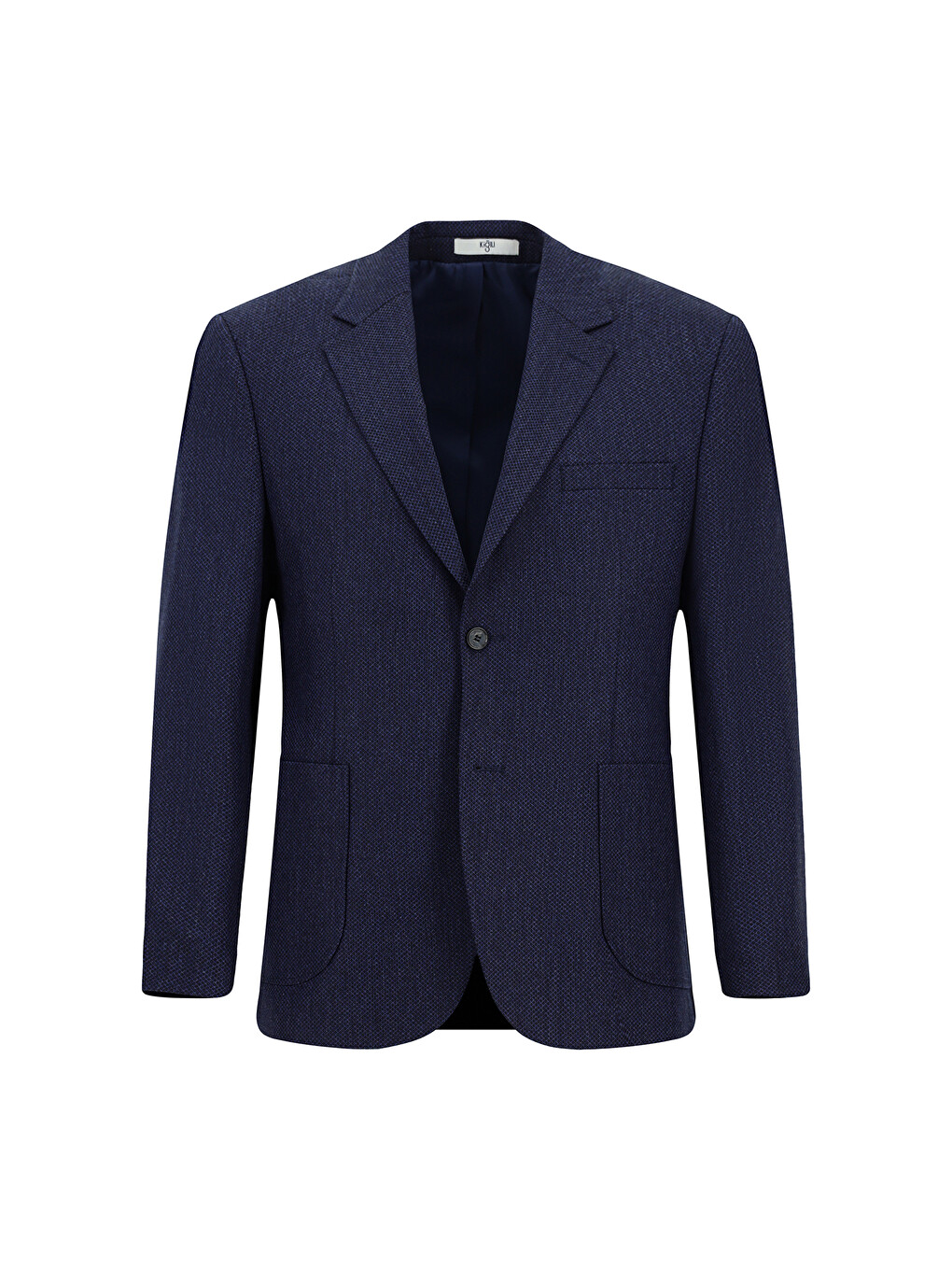 Lacivert 4 Drop Relaxed Fit Rahat Kesim Desenli Yünlü Blazer Ceket