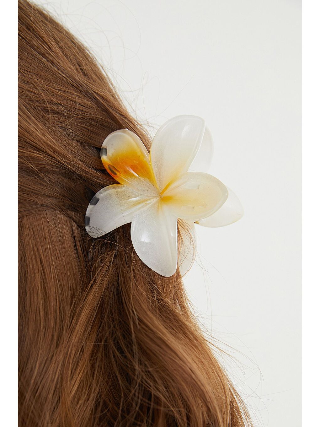 Ekru Lotus Çiçeği Mandal Toka-2