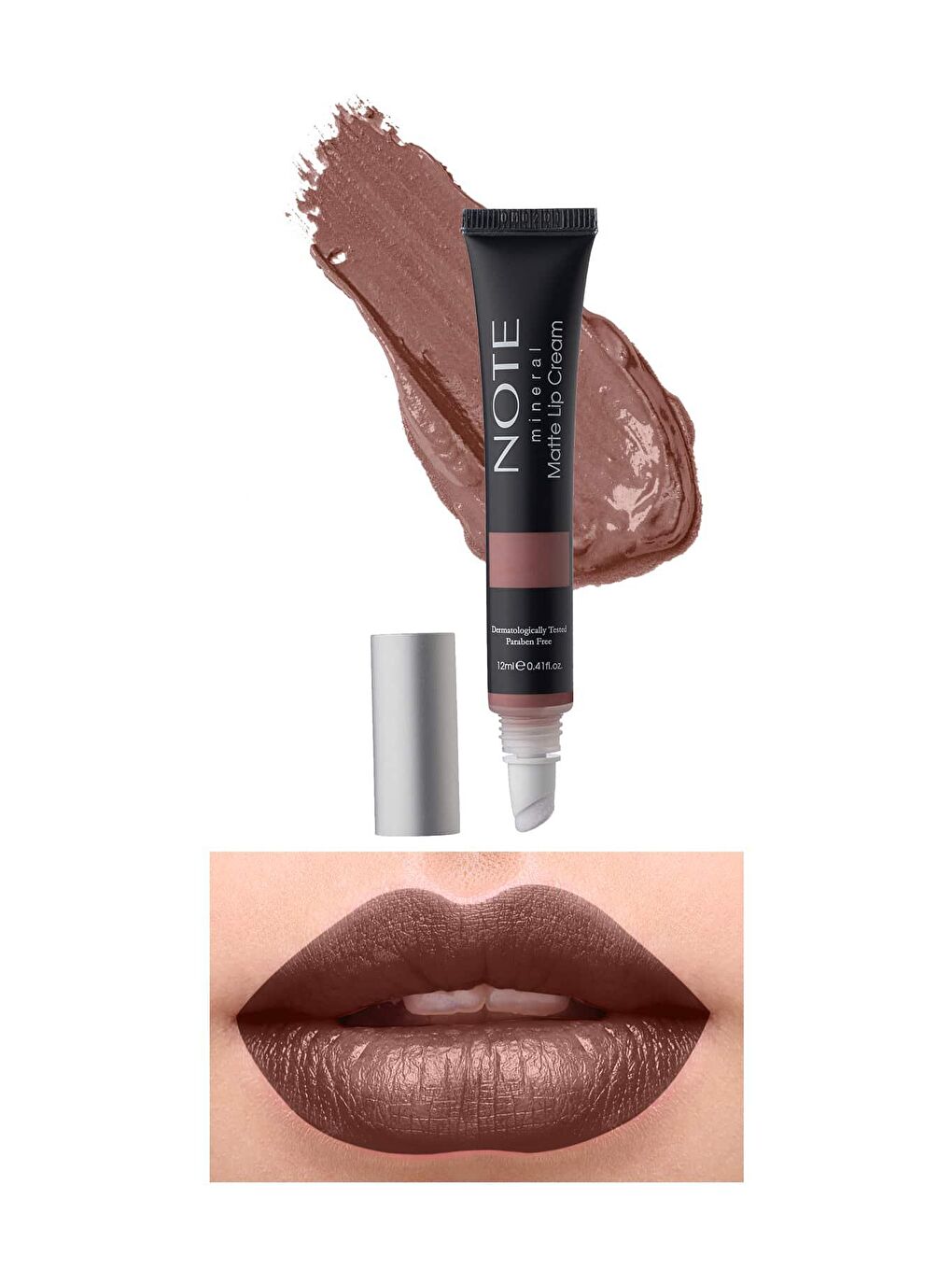 Note Cosmetique Nude Mineral Matte Lip Cream Yarı Mat Bitişli Likit Ruj 02 Nude Love - Nude - 1