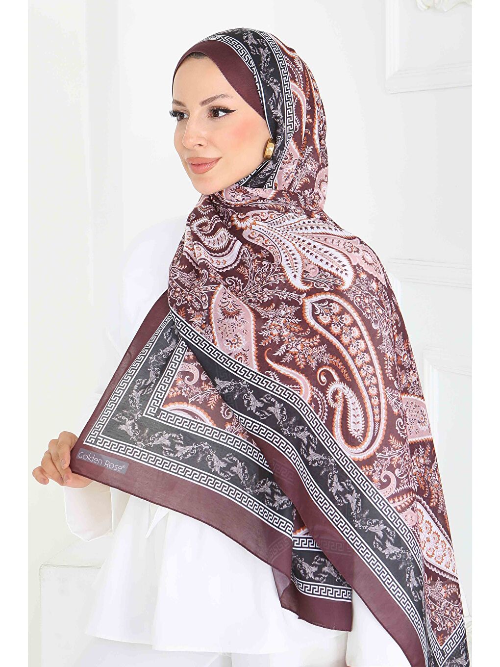 Kahverengi Etnika Soul Serisi Pamuk Şal Kahve - 27856-KAHVE-1