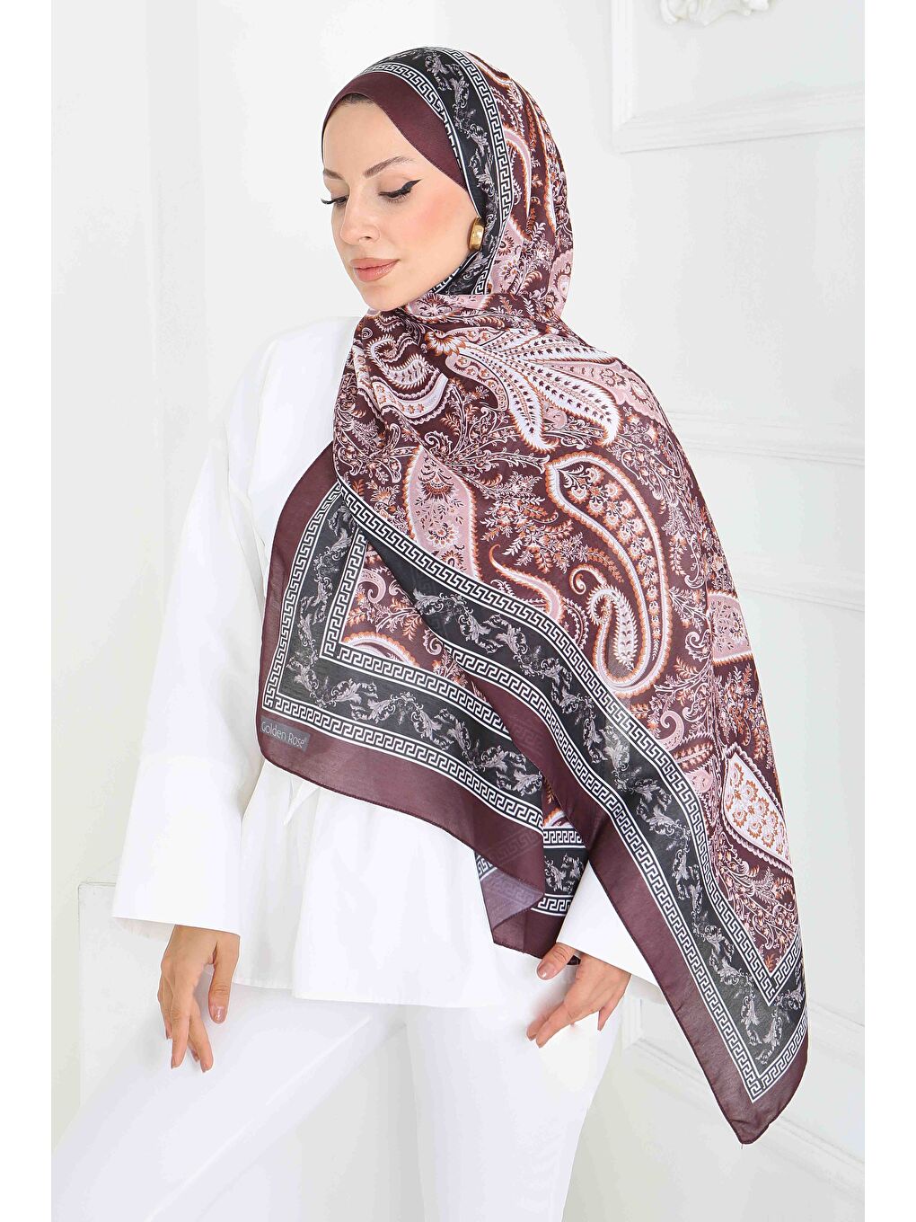 Kahverengi Etnika Soul Serisi Pamuk Şal Kahve - 27856-KAHVE-3