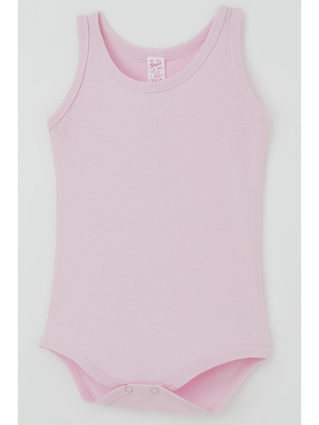 Kız Çocuk Çıtçıtlı Atlet Zıbın Body Basic Pembe (1-3 Yaş)-2