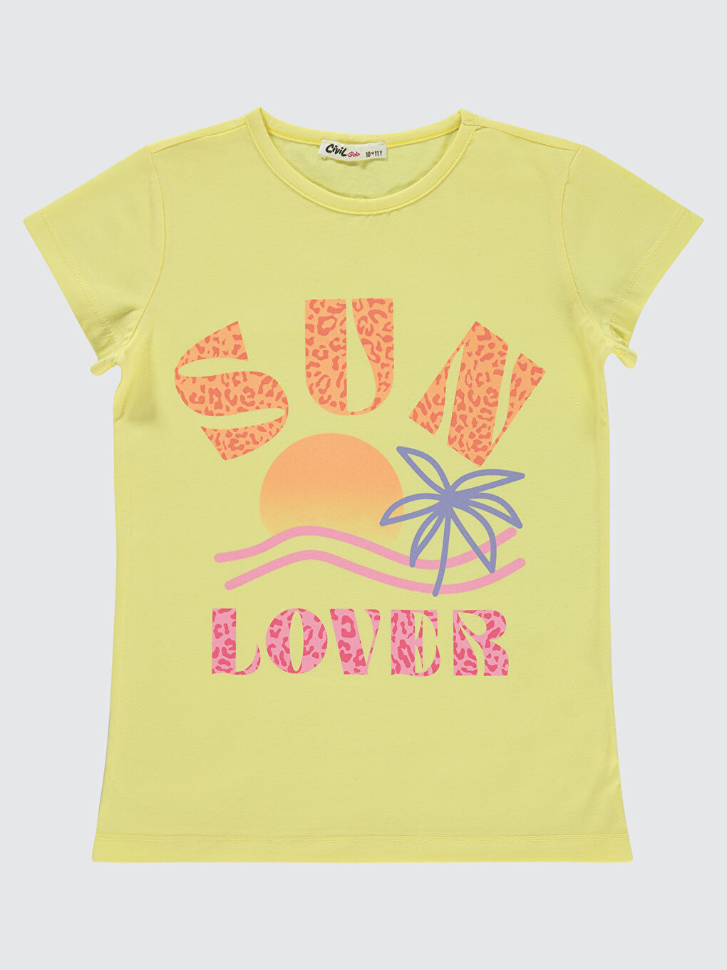 Girls Kız Çocuk Tişört 10-13 Yaş Sarı