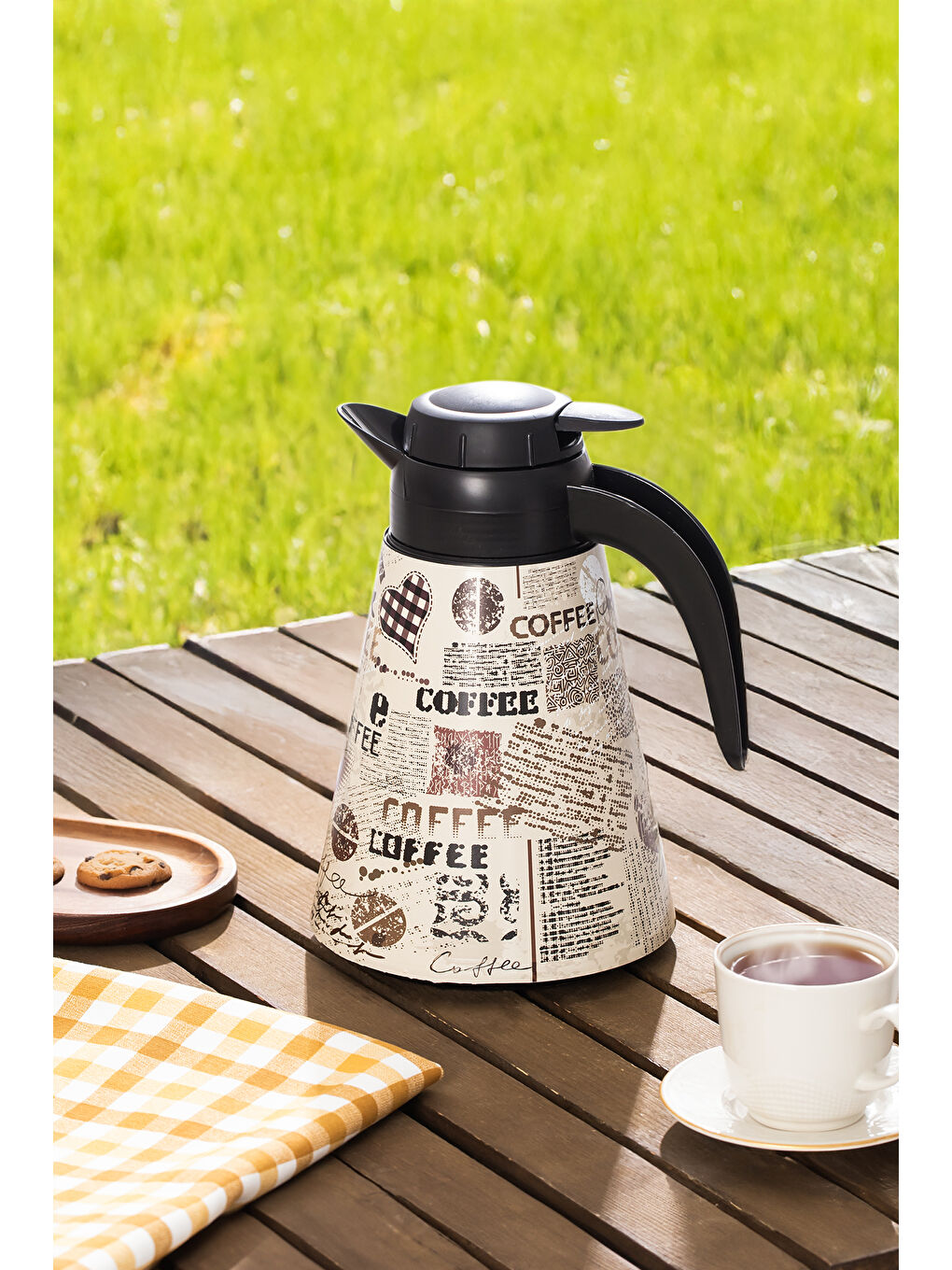 Karışık 161704-008 Desenli 1,2L Konik Termos Sıcak ve Soğuk İçecek Saklama Termosu-1